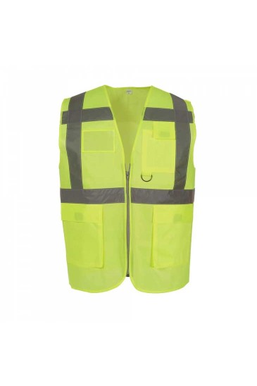 Fermuarlı İkaz Yeleği - Sarı