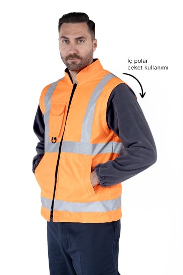 5’i 1 Arada Hi-Vis Kaban  - Turuncu - Lacivert