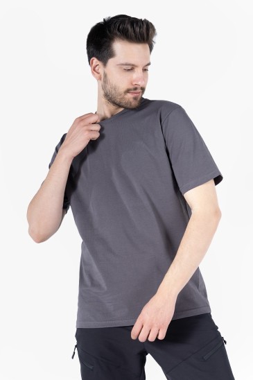 Bisiklet Yaka T-Shirt - Antrasit Gri