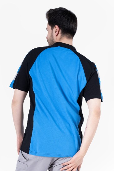 Polo Yaka T-Shirt - Mavi - Siyah
