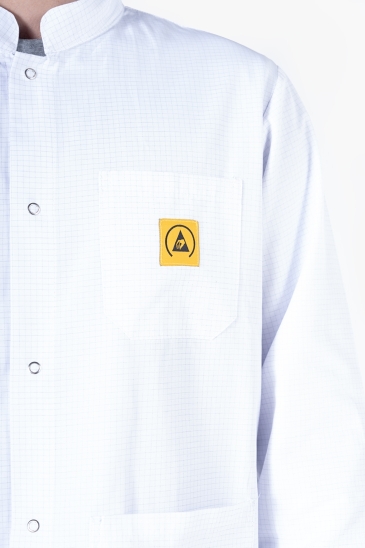 Blocer ESD Hakim Yaka Önlük - Beyaz