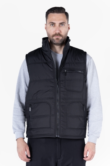 Polarlı Elyaf Takviyeli İş Yeleği - Siyah