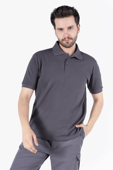 Polo Yaka  T-Shirt - Antrasit Gri