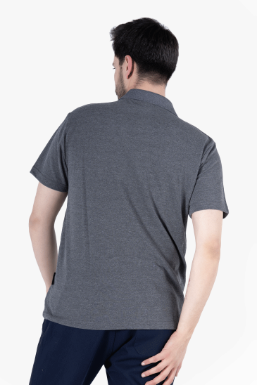 Polo Yaka T-Shirt - Antrasit Melanj