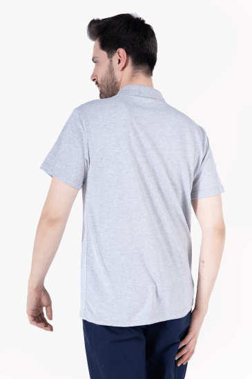 Polo Yaka T-Shirt - Gri Melanj