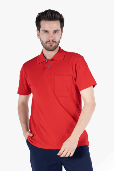 Polo Yaka T-Shirt - Kırmızı