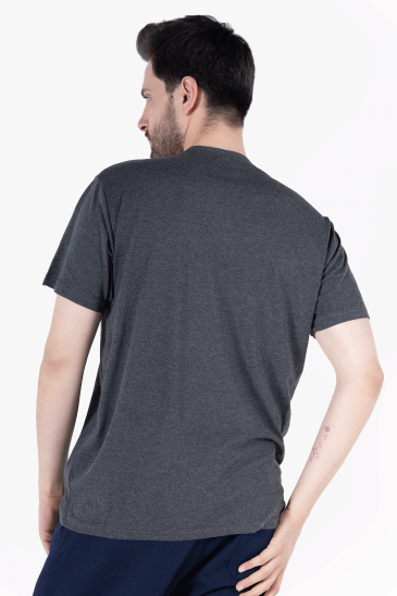 V Yaka T-Shirt - Antrasit Melanj