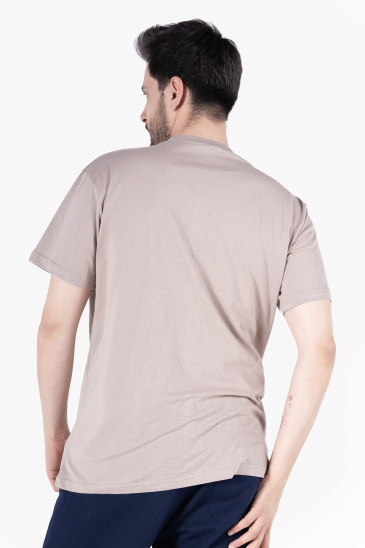 V Yaka T-Shirt - Camel