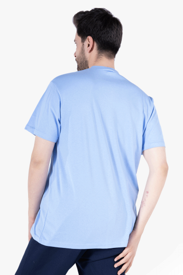 V Yaka T-Shirt - Gök Mavi