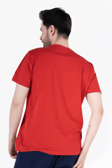 V Yaka T-Shirt - Kırmızı