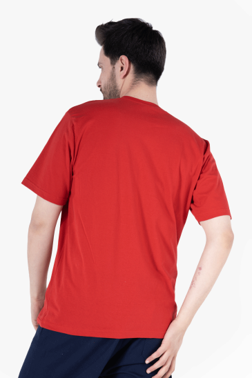 Bisiklet Yaka T-Shirt - Kırmızı