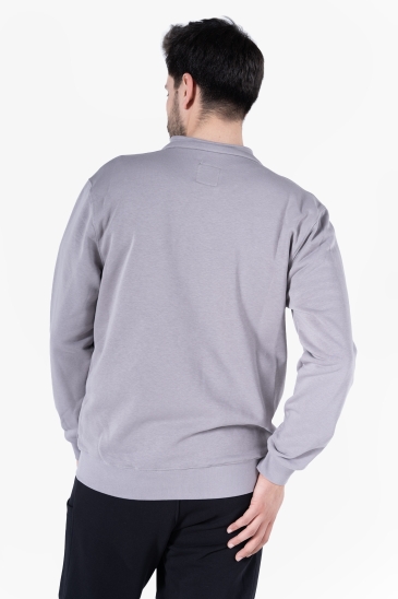 OWL 9150 Diagonel Fermuarlı Sweatshirt - Light Gri