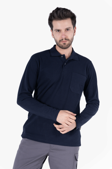 Polo Yaka Sweatshirt - Lacivert