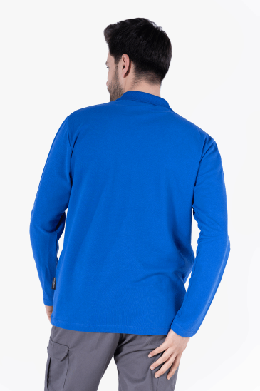Polo Yaka Sweatshirt - Saks Mavi