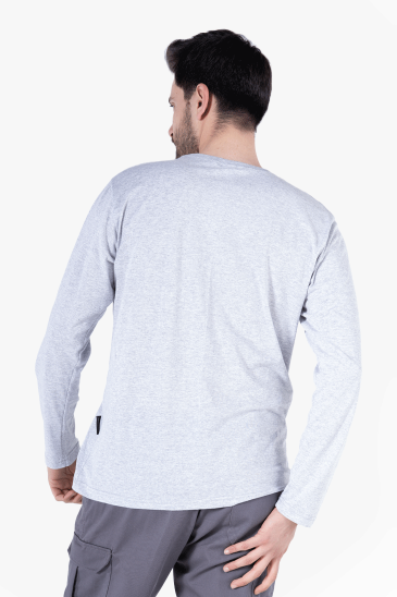 Bisiklet Yaka Sweatshirt - Gri Melanj