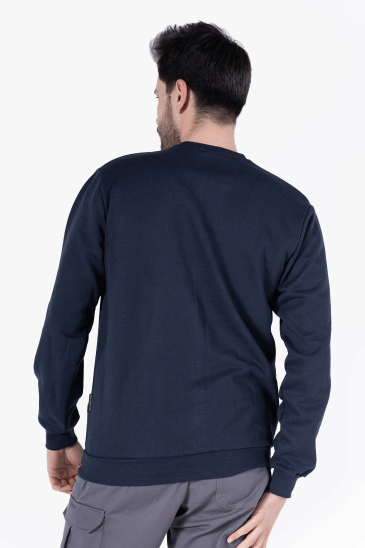 2 İplik Bisiklet Yaka Sweatshirt - Lacivert