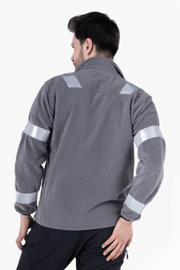 Omuz ve Kol Reflektörlü Polar - Gri