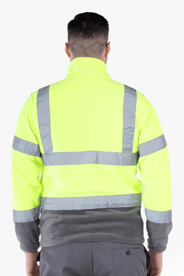 Neon Polar Ceket - Sarı - Gri