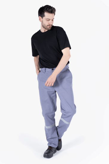 Kumpas Cepli %100 Pamuk Pantolon - Gri