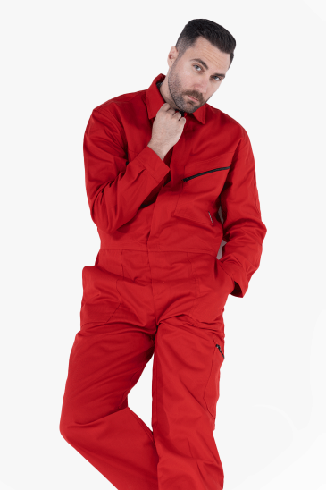 Cebi Fermuarlı Tulum - Kırmızı