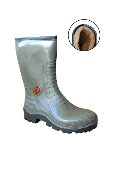 Palalı PVC Çelik Burunlu ve Çelik Tabanlı Soğuk Hava Çizmesi - Haki