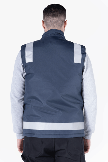 Reflektörlü Anorak Oxford Yelek - Lacivert