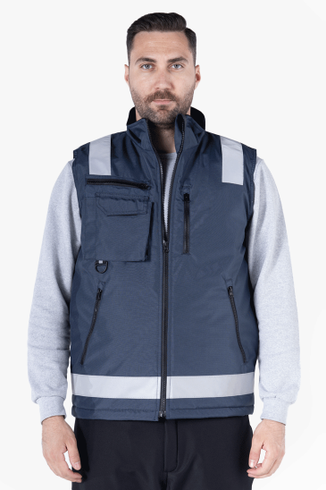 Reflektörlü Anorak Oxford Yelek - Lacivert