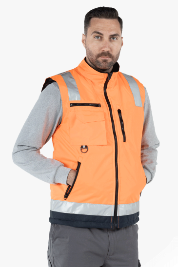 Reflektörlü Anorak Oxford Yelek - Turuncu