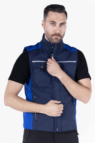 Softshell Yelek - Lacivert - Saks Mavi