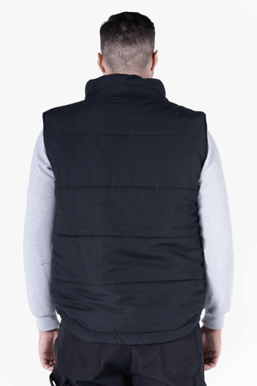 Elyaf Dolgulu Dik Yakalı Yelek - Siyah