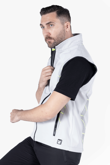 Tiger Softshell Yelek - Açık Gri - Neon Sarı