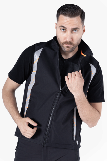 Softshell İş Yeleği Tiger - Siyah - Neon Turuncu