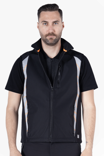 Softshell İş Yeleği Tiger - Siyah - Neon Turuncu