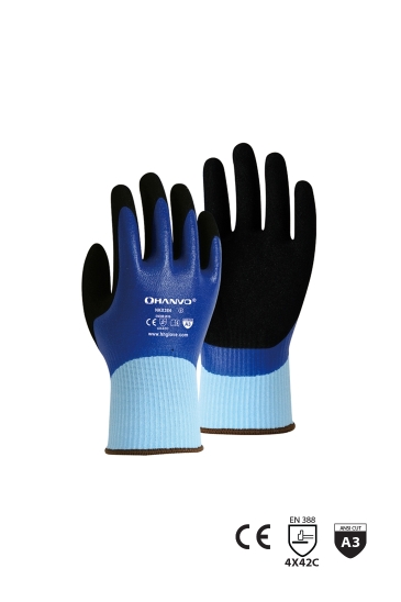 Hanvo Nitril Tam Kaplı Kesilmeye Dirençli Eldiven - Lacivert