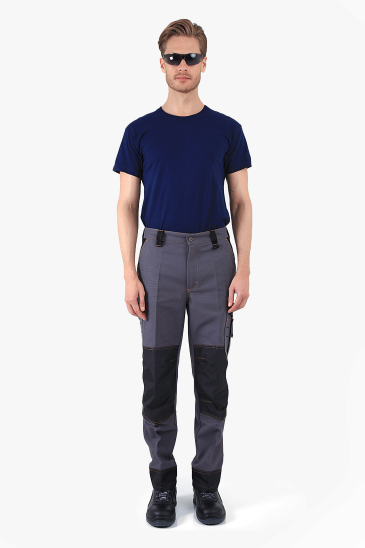 Kordura Takviyeli Panama Pantolon - Gri - Siyah