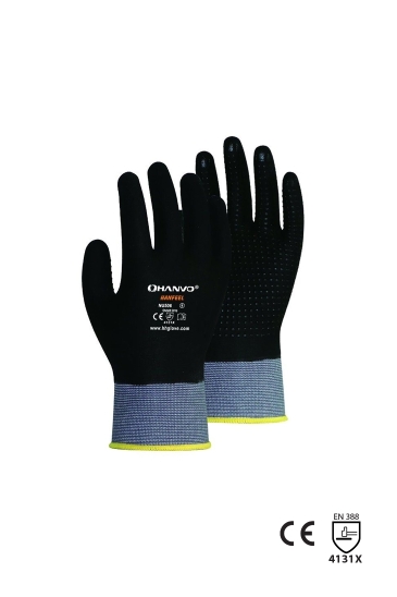 Hanvo Full Kaplı Dotlu Köpük Nitril Eldiven - Standart
