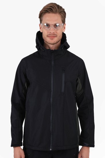 Çift Renkli Riptstop Softshell Mont - Siyah - Haki