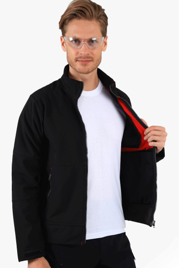 Çift Renkli Softshell Mont - Siyah - Kırmızı