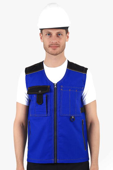 Panama Yelek - Saks Mavi - Siyah