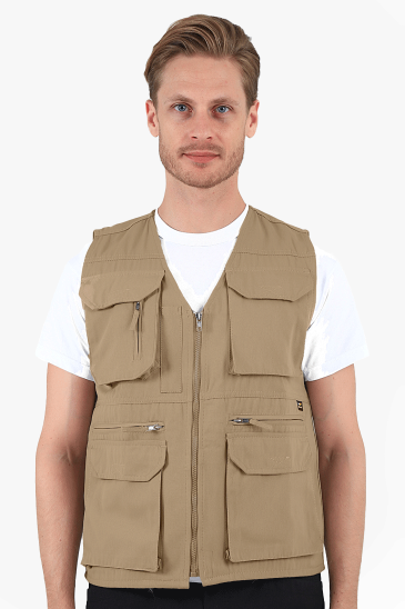 Çok Cepli Yelek - Camel