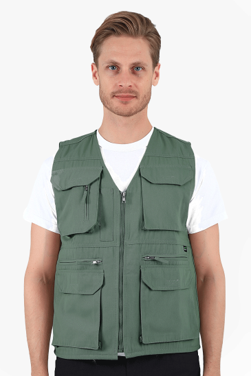 Çok Cepli Yelek - Haki