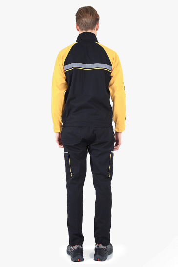 Biyeli Mont Pantolon Takım - Siyah - Sarı