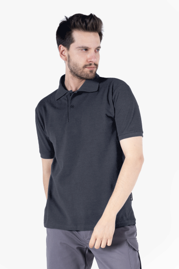Polo Yaka  T-Shirt - Antrasit Melanj