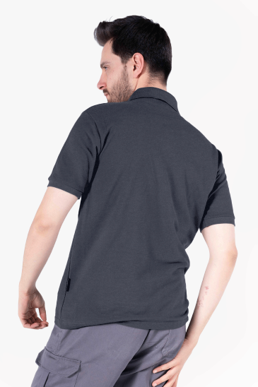 Polo Yaka  T-Shirt - Antrasit Melanj