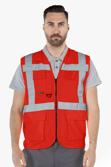Mühendis İkaz Yeleği - Kırmızı