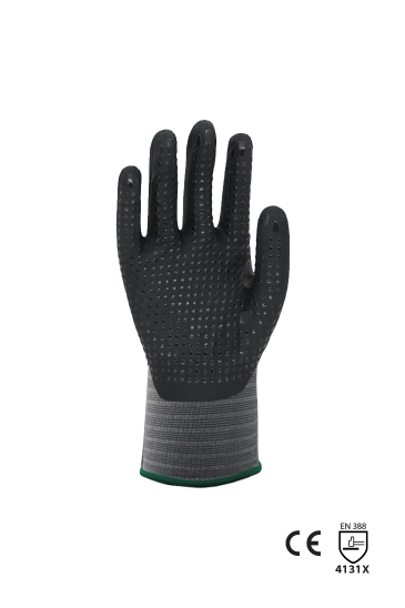 Hanvo Dotlu Köpük Nitril Kaplama Eldiven - Siyah