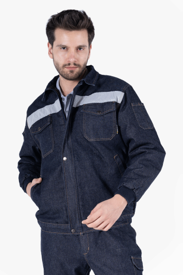 Kapitoneli Kaynakçı Kot Mont - Lacivert