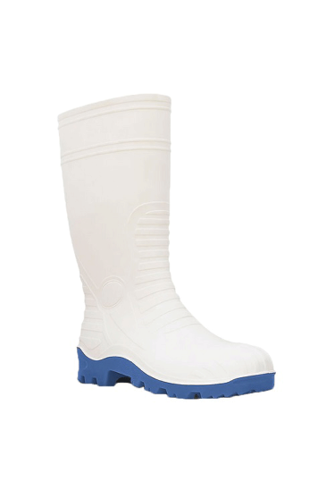 Palalı Pvc Çelik Burunsuz Çizme - Beyaz