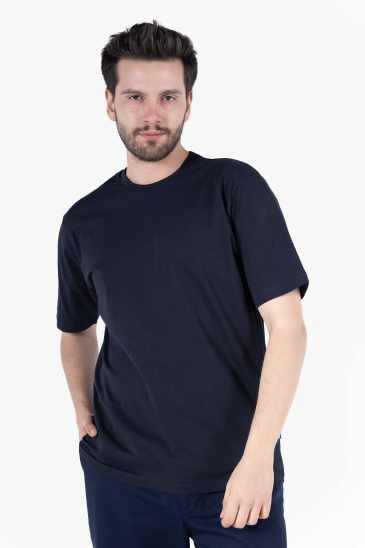 Bisiklet Yaka T-Shirt - Lacivert