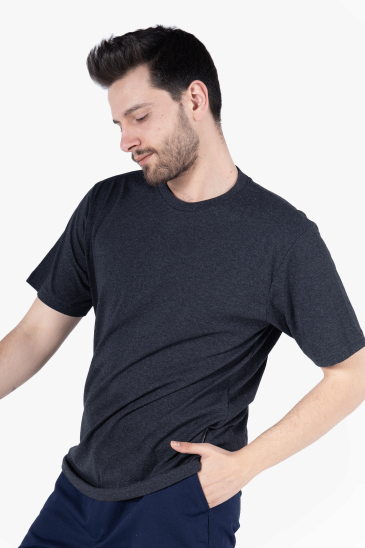 Bisiklet Yaka T-Shirt - Antrasit Melanj